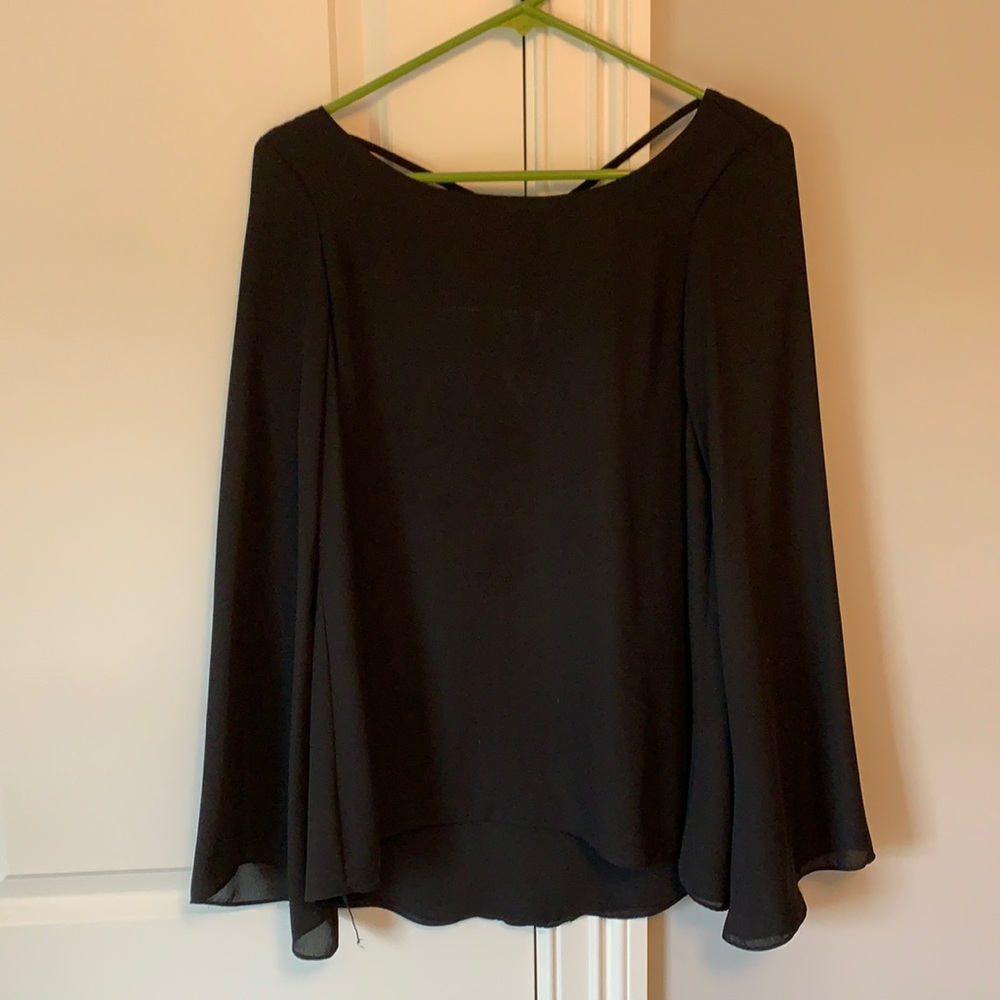 Black blouse with criss cross back